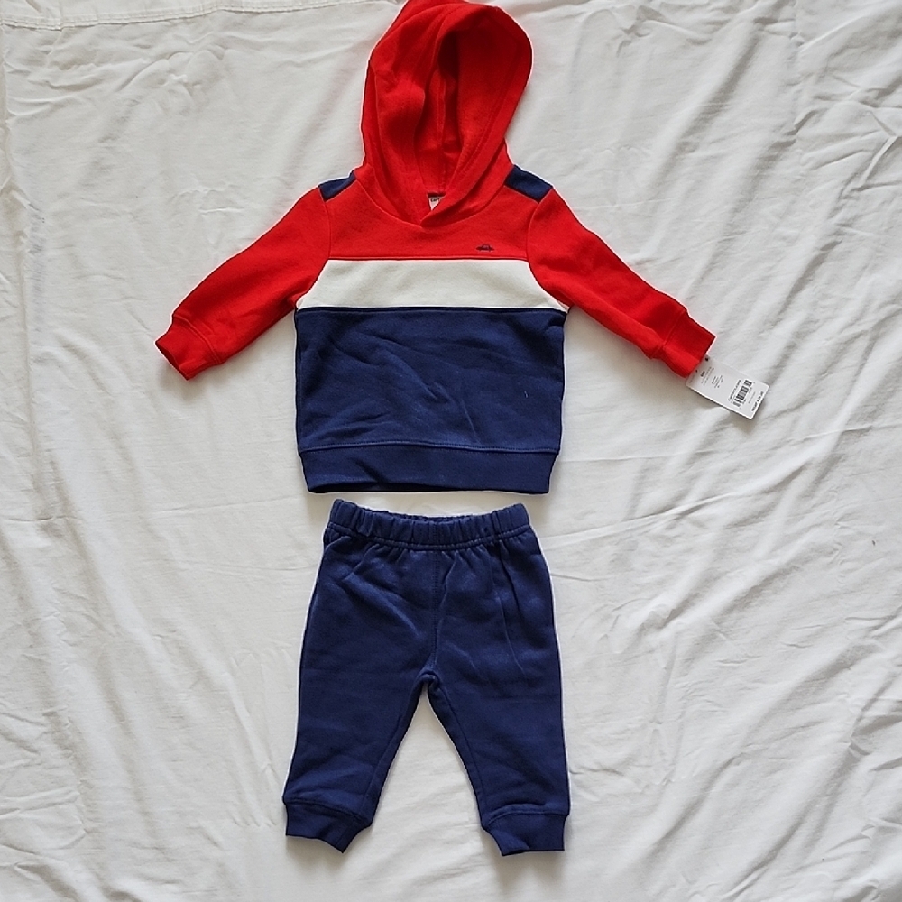 Carter's Blue Baby Outfit with Red Hood - Picture 7 of 8